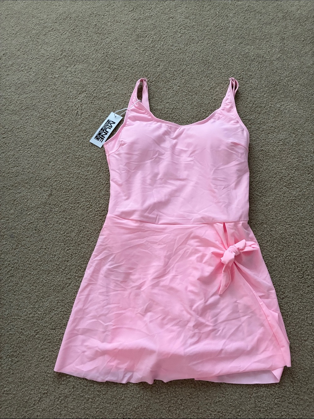 Light Pink Tie-Waist Swim Mini